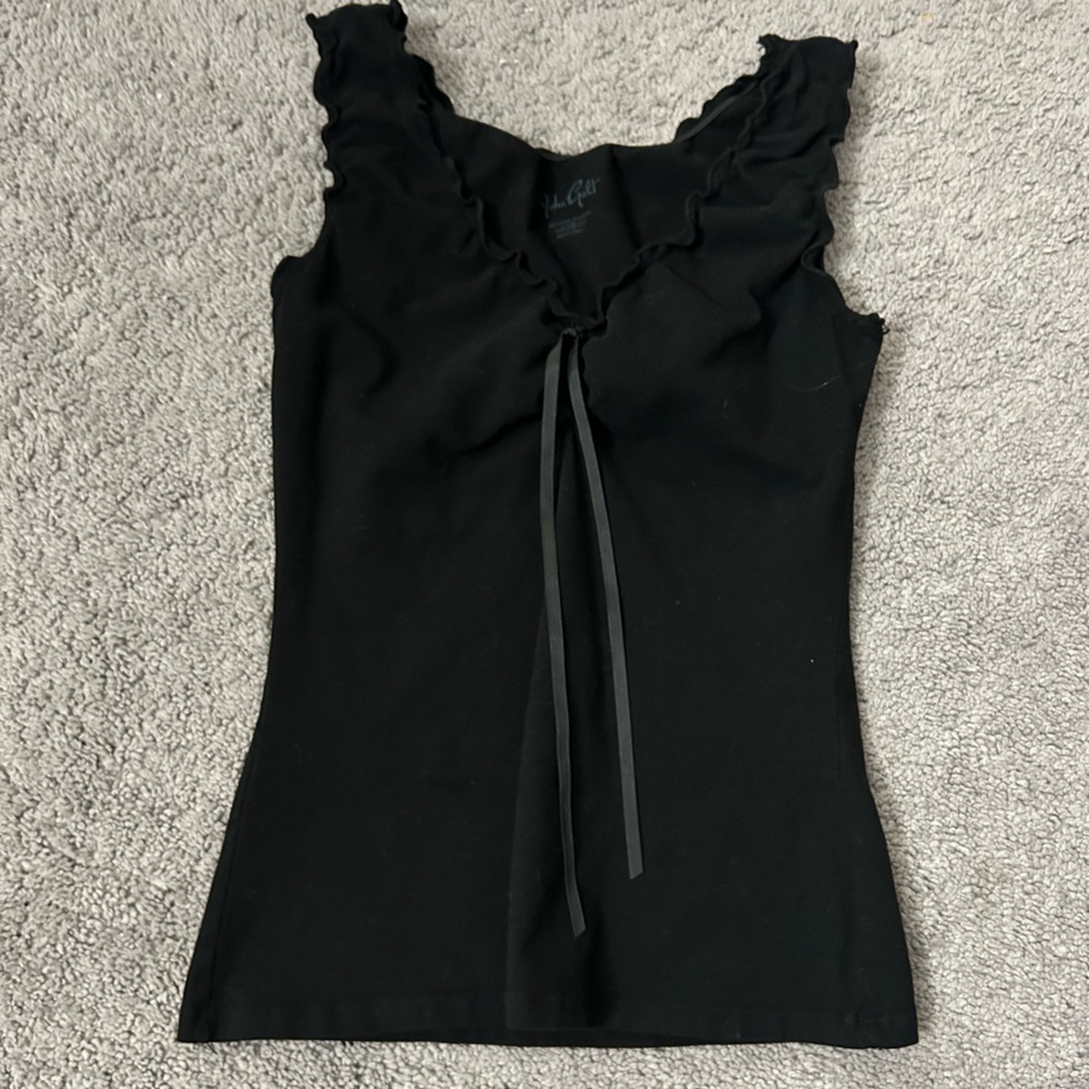Brandy Melville Black Ruffled Blouse